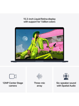 Apple MacBook Air  MDVK4GR/A with M5 Chip QHD Midnight (15.3″/Apple M5/16GB/10 core GPU/1TB SSD/MacOS)
